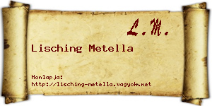 Lisching Metella névjegykártya